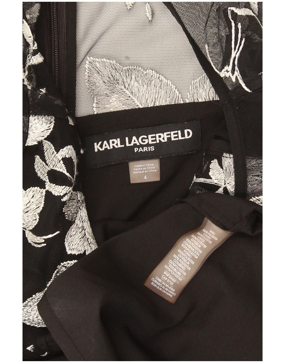 Rochie teacă pentru femei Karl Lagerfeld US 4 Small Negru Floral Poliester