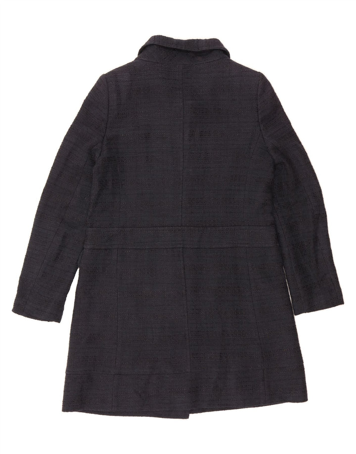 MASSIMO DUTTI Womens Overcoat EU 42 Large Navy Blue Cotton Vintage Massimo Dutti and Second-Hand Massimo Dutti from Messina Hembry 