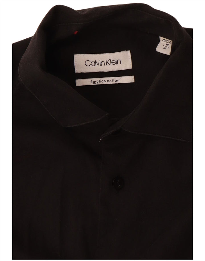 Cămașă pentru bărbați Calvin Klein Mărimea 38 Bumbac negru mic