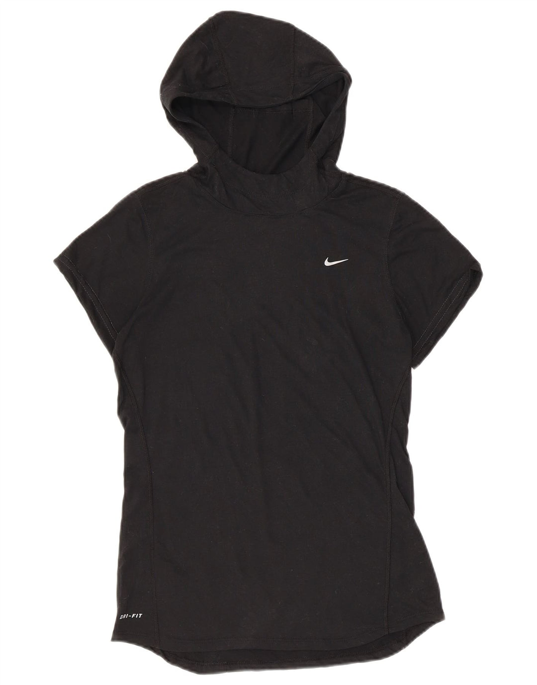 Tricou cu glugă Nike Dri Fit pentru femei Top UK 10 Poliester negru mic