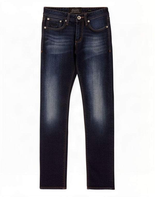 Blugi slim pentru bărbați Superdry W28 L32 bumbac bleumarin