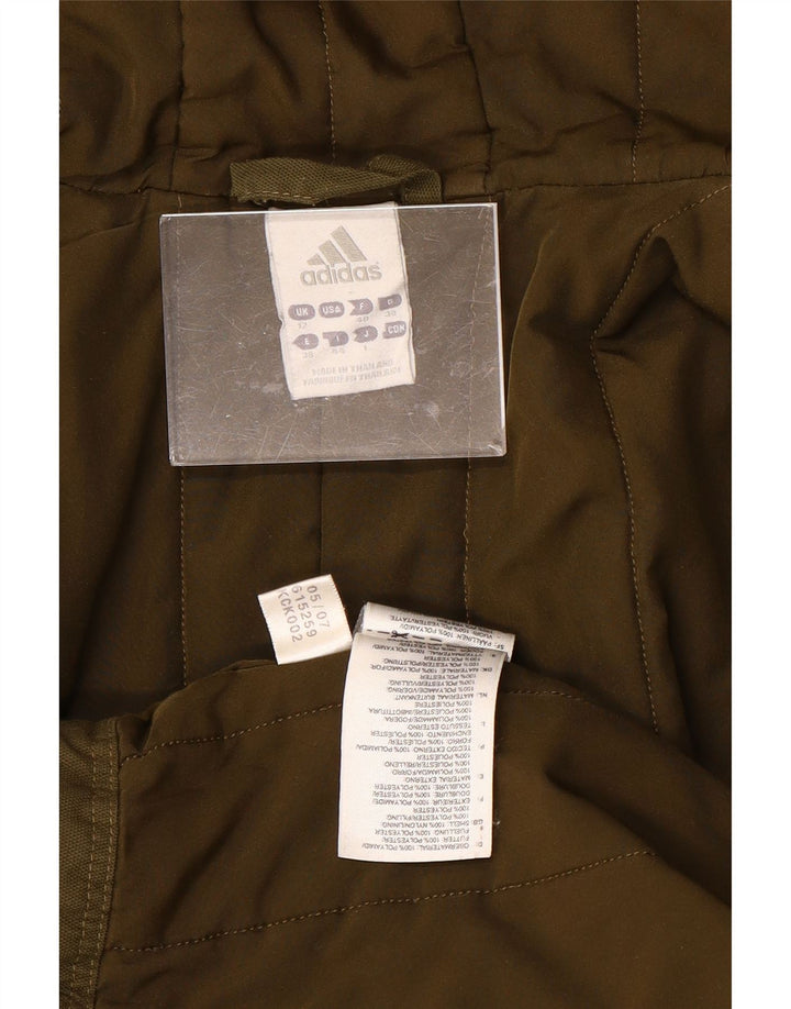 Palton cu glugă ADIDAS pentru femei UK 12 Poliester kaki mediu