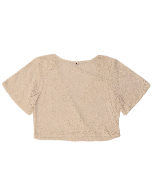 Top cu dantelă Zara pentru femei UK 16 Large White