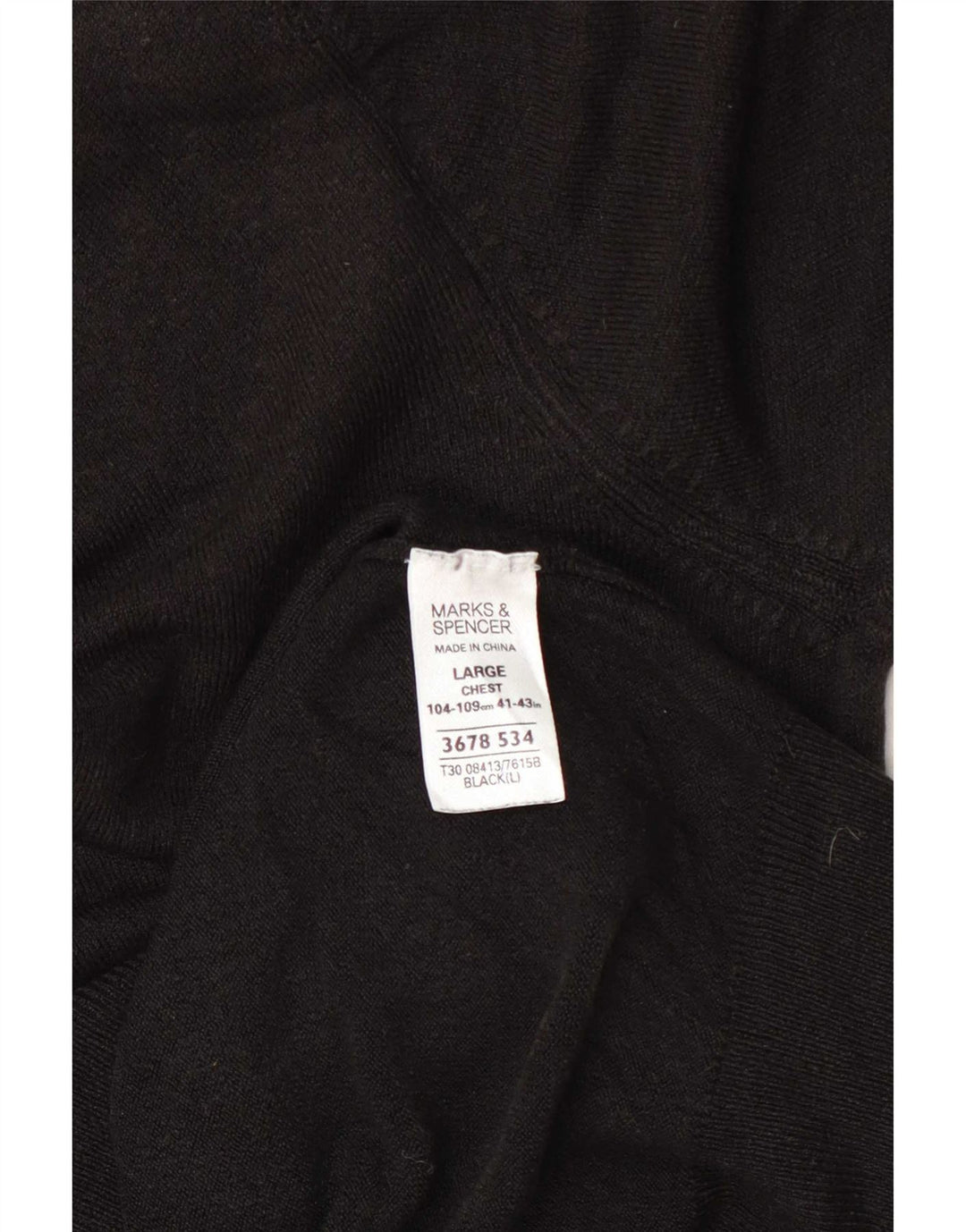Pulover pentru bărbați Marks & Spencer, cu decolteu în V, mare, negru, acrilic