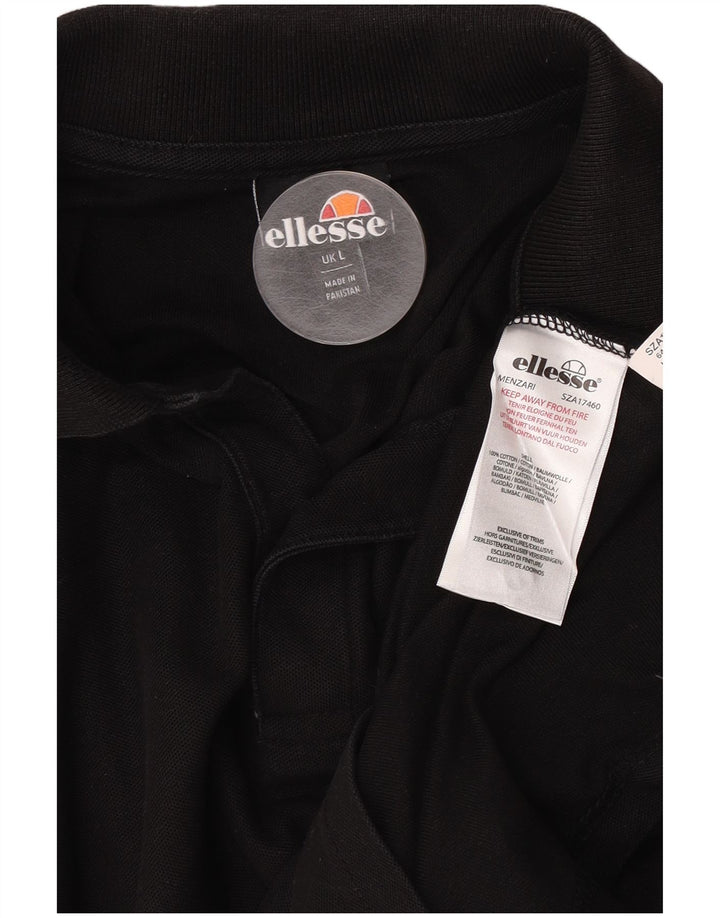 Tricou polo pentru bărbați Ellesse, mare, negru, bumbac