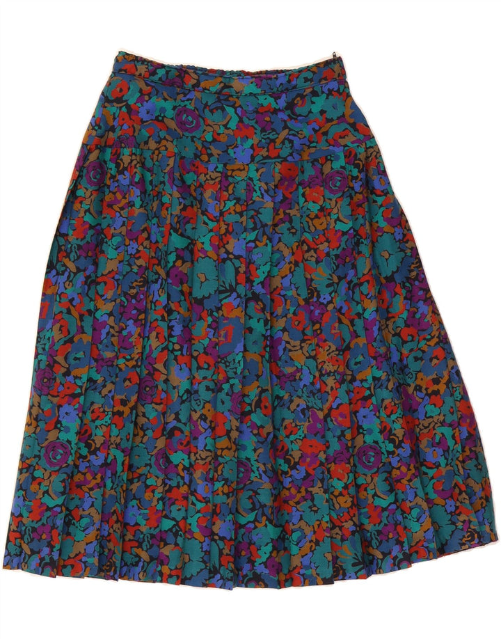 VINTAGE Womens Knife Pleated Skirt UK 12 Medium W28  Multicoloured Vintage Vintage and Second-Hand Vintage from Messina Hembry 