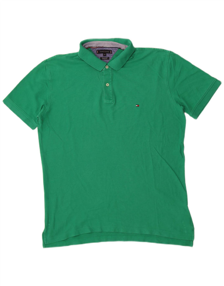 Tricou polo Tommy Hilfiger pentru bărbați, 2XL, verde bumbac