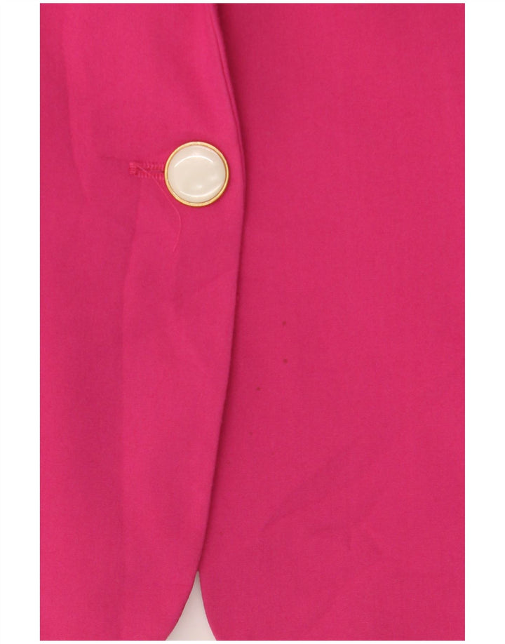 Blazer pentru femei Zara cu 1 nasture, UK 10, poliester roz mic