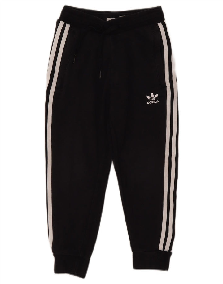 Pantaloni de trening ADIDAS baieti Joggeri 6-7 ani bumbac negru