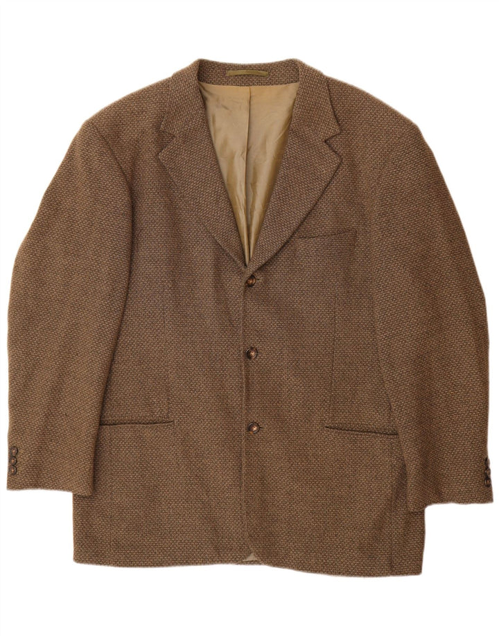 Blazer pentru bărbați Hugo Boss cu 3 nasturi EU 52 XL Lână virgină maro