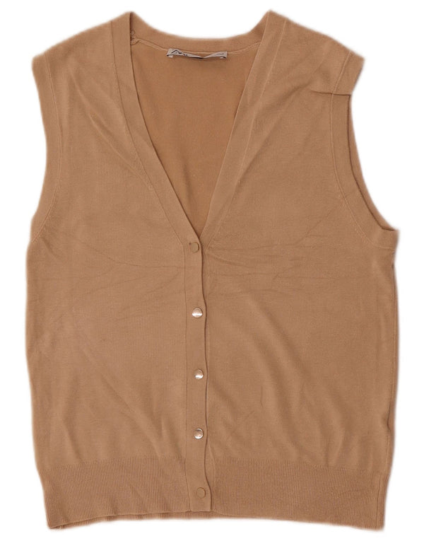 Pulover cardigan fără mâneci pentru femei Zara UK 10 Mic Bej