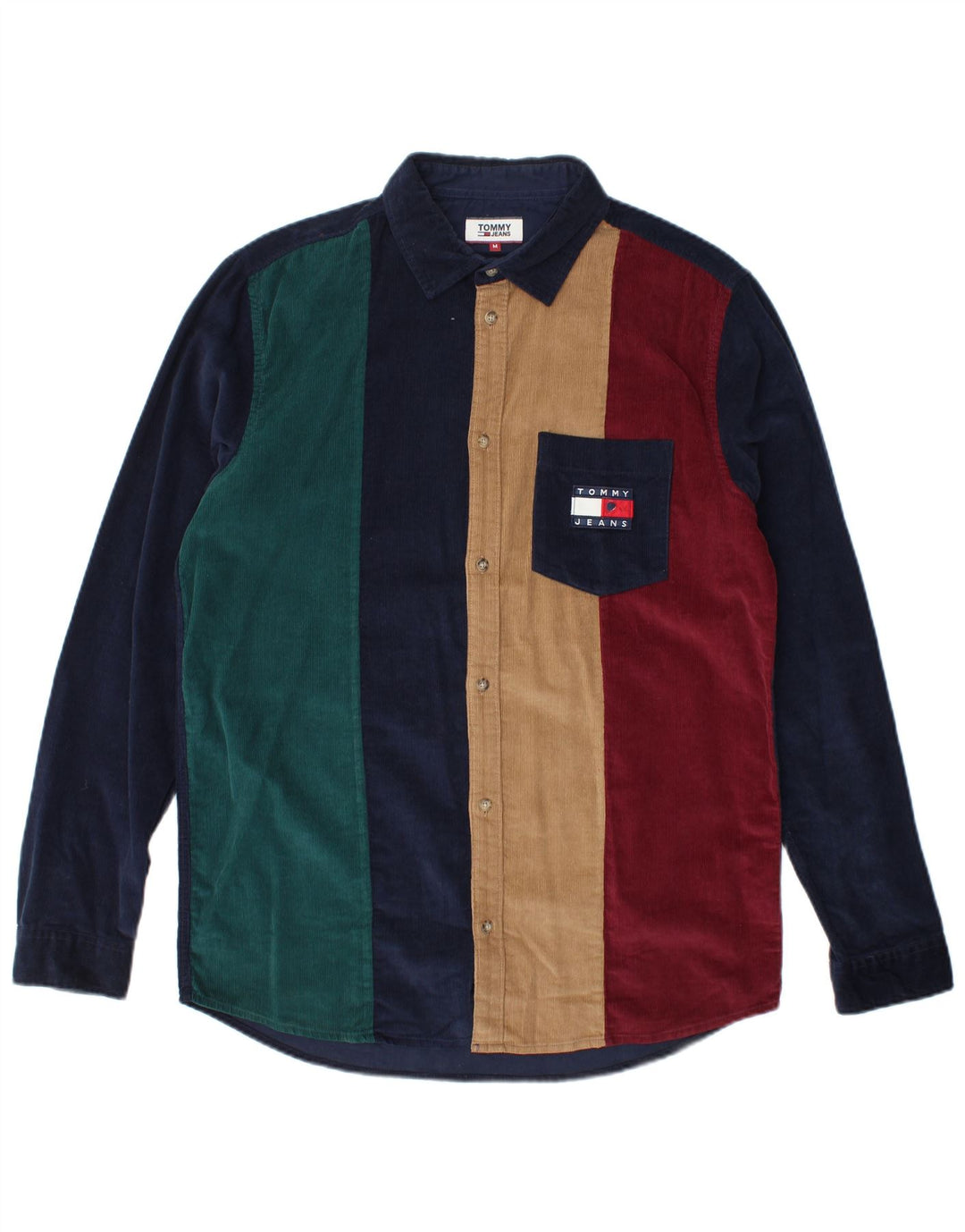 Cămașă pentru bărbați TOMMY HILFIGER din velur, bumbac color bloc mediu, multicolor