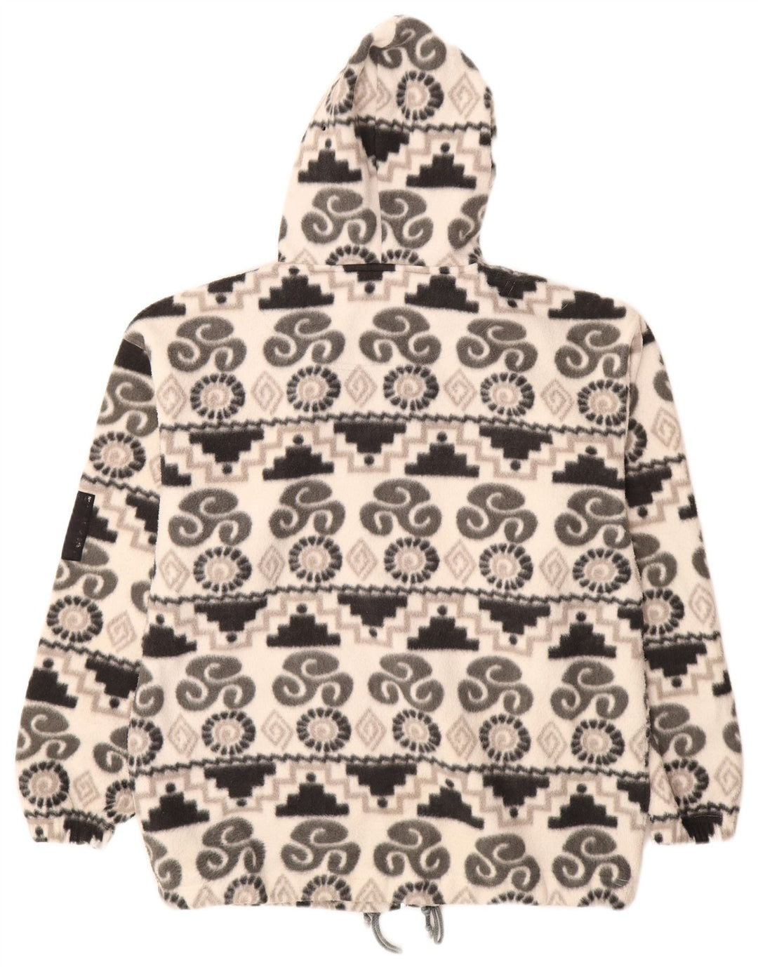 Jachetă fleece cu glugă pentru femei KNOCK OUT UK 14 Medium White Geometric