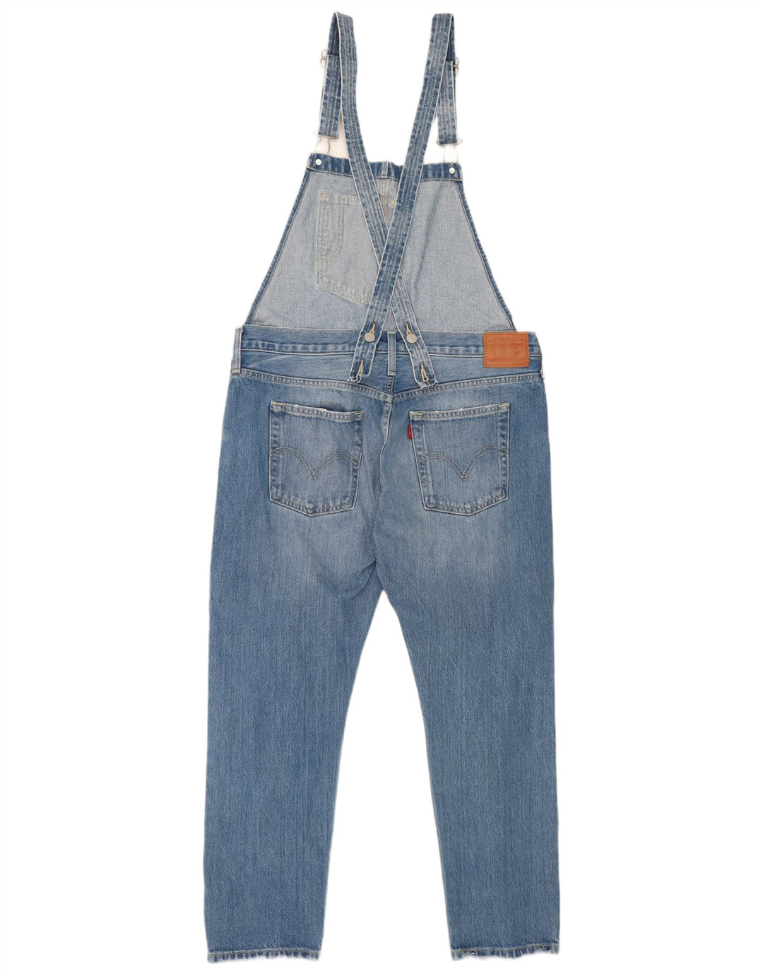 Blugi drepti Levi's pentru femei distressed salopete Medium L36 L27 Albastru