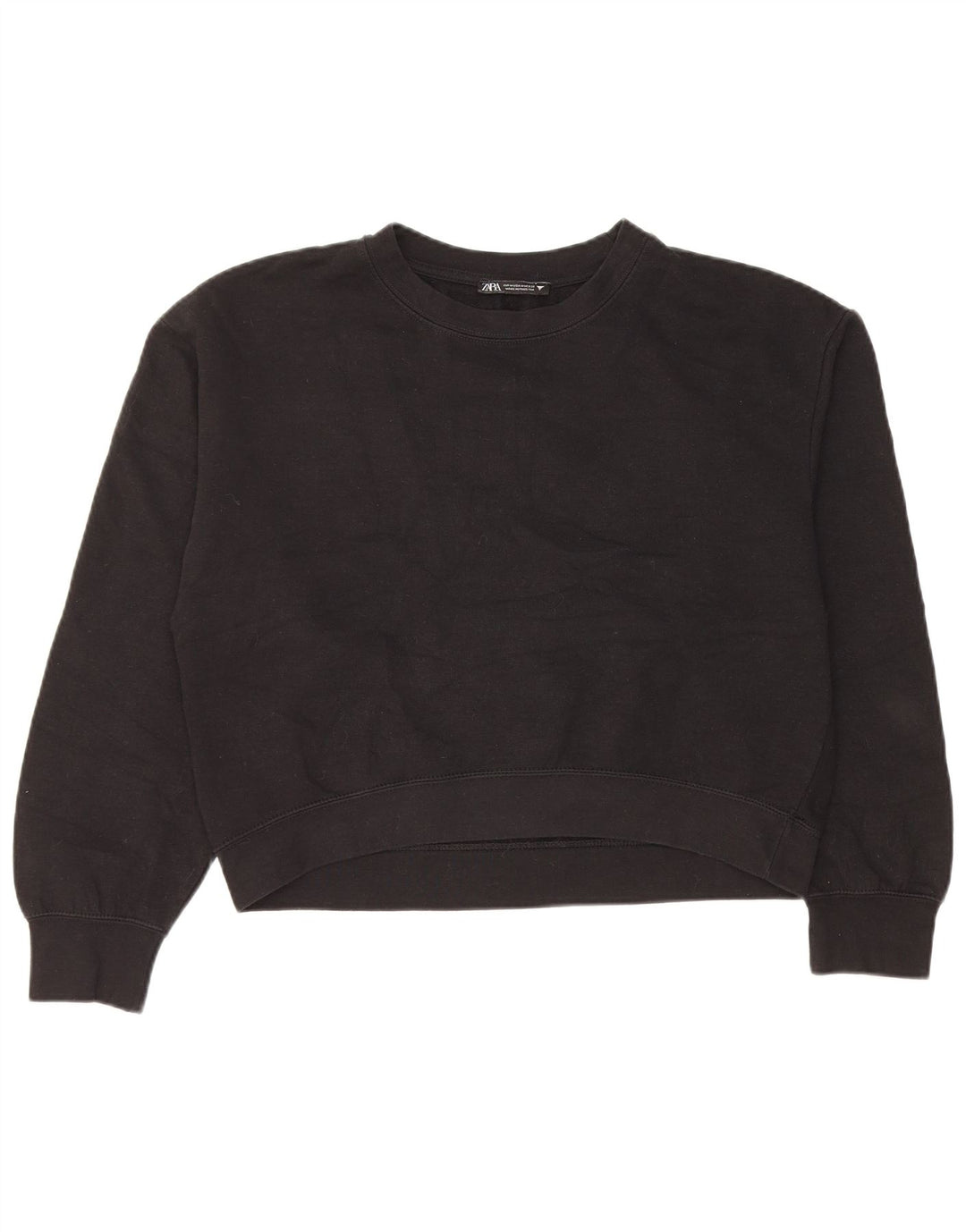 Pulover crop pentru femei Zara UK 14 Poliester mediu negru