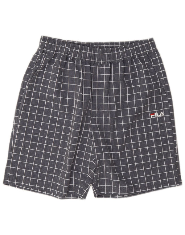 Pantaloni scurți sport Fila pentru bărbați XS poliester cu carouri gri