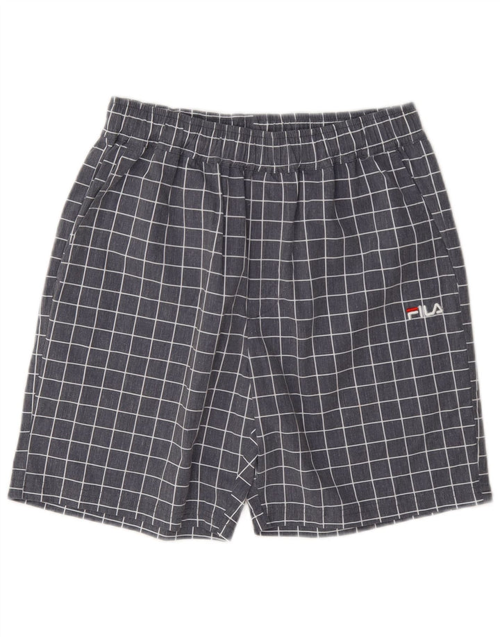 Pantaloni scurți sport Fila pentru bărbați XS poliester cu carouri gri