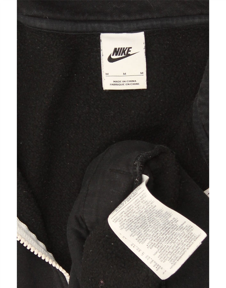 Pulover Nike pentru bărbați, cu fermoar, cu gât, bumbac mediu negru