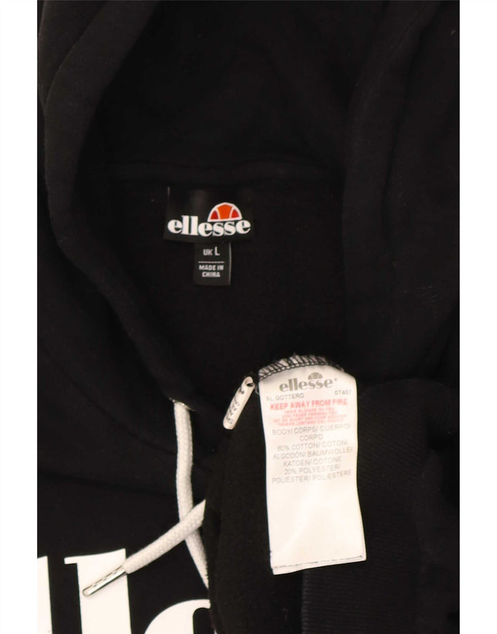 Pulover cu glugă cu grafic pentru bărbați Ellesse, mare, negru, bumbac