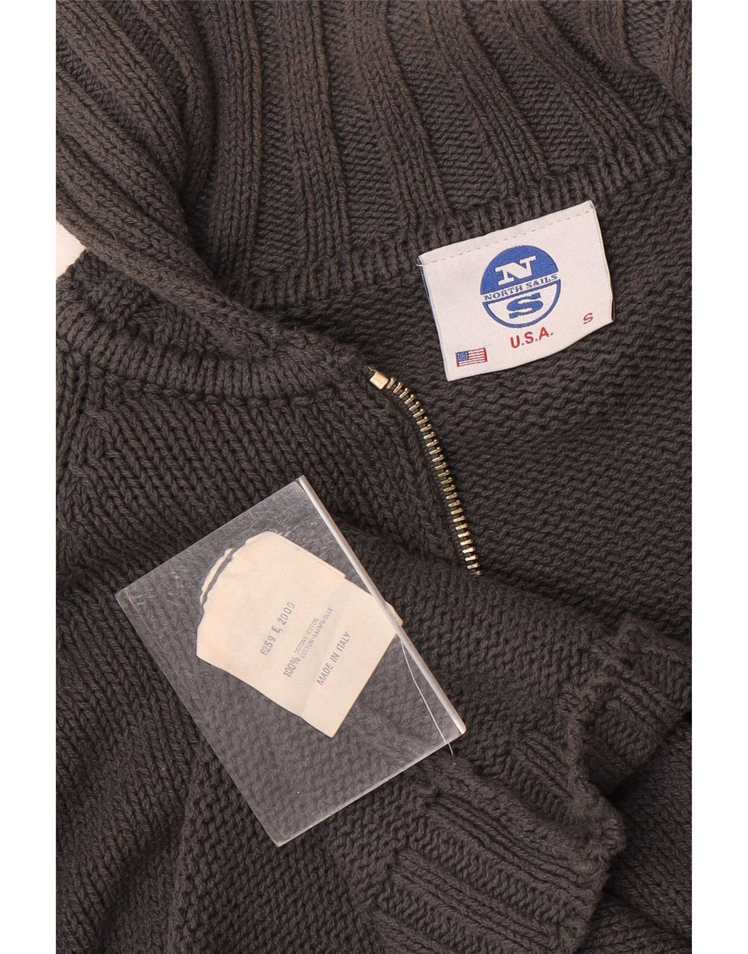 Cardigan cu fermoar complet North Sails pentru bărbați, bumbac, gri mic