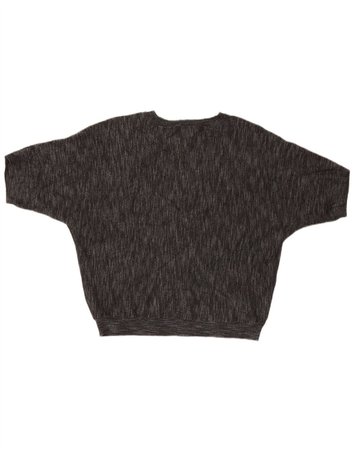 Pulover Dkny pentru femei, cu mânecă scurtă, cu decolteu, viscoză, gri mediu