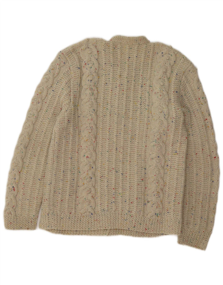 Pulover Cardigan Vintage pentru Damă UK 14 Medium Bej Pete