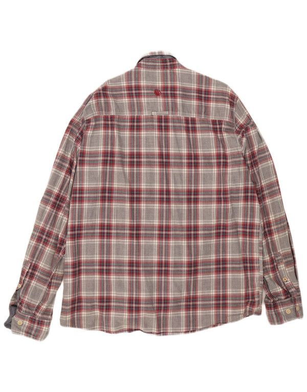 Cămașă de flanel pentru bărbați Fat Face XL, bumbac cu carouri gri