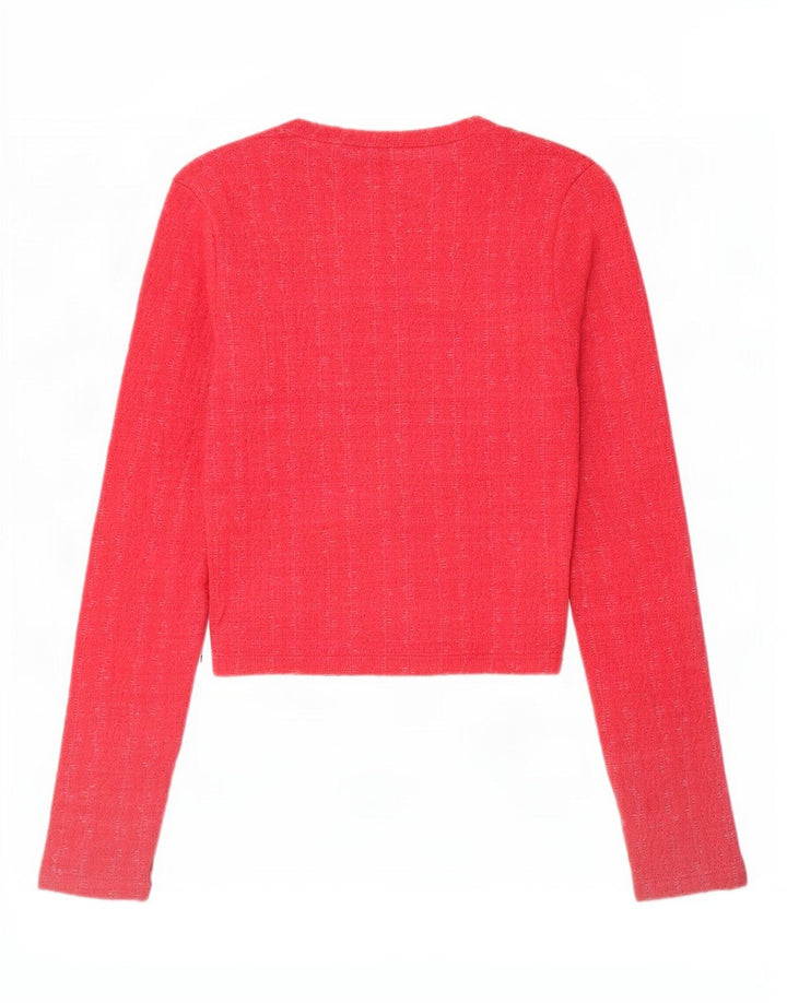 Crop Top pentru femei Zara cu mânecă lungă UK 10 Mic roz poliester