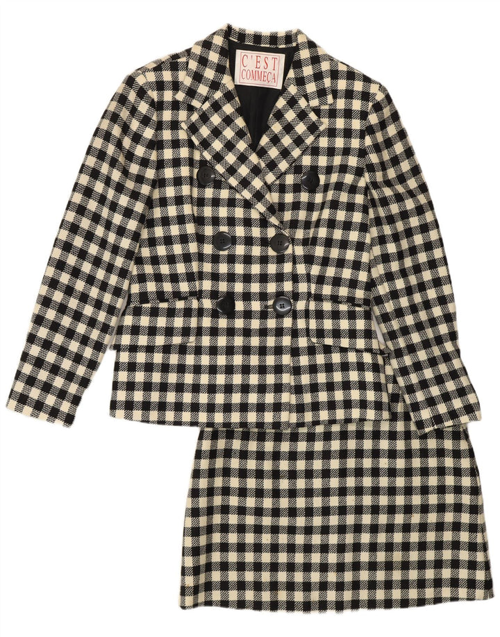 Set fuste 2 piese C'EST COMMECA pentru femei UK 14 Medium W30 Black Gingham