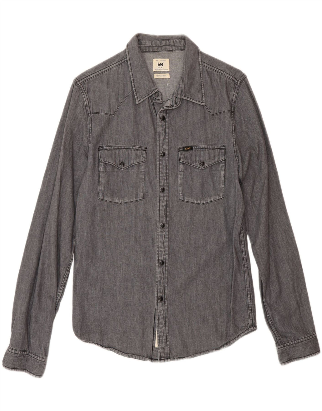 Cămașă Western Denim Lee pentru bărbați, bumbac gri mic
