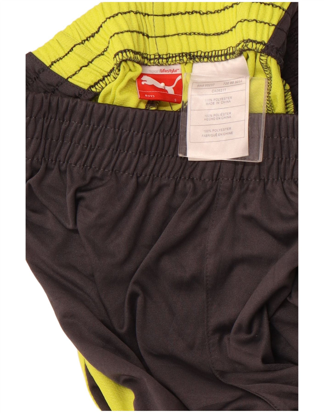 Pantaloni scurti sport PUMA pentru băieți 7-8 ani, mici, gri, poliester color bloc