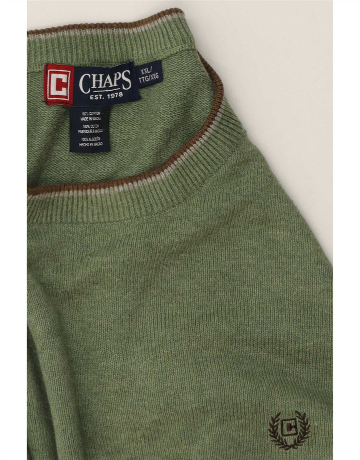 Pulover Chaps pentru bărbați, cu tăiere obișnuită, cu gât crew, bumbac verde 2XL