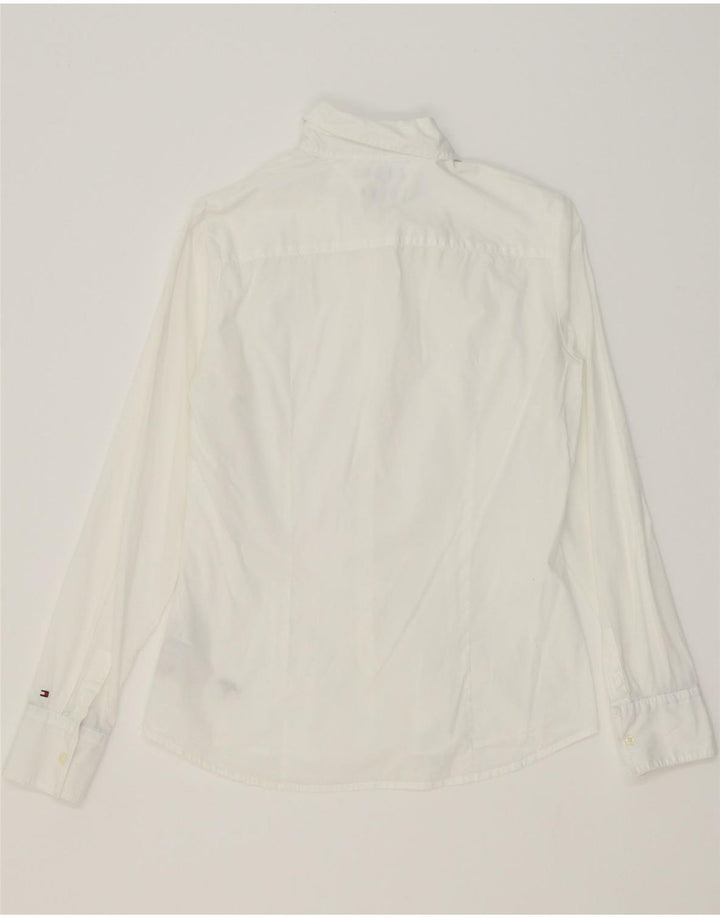 TOMMY HILFIGER Womens Shirt US 8 Medium White Cotton Vintage Tommy Hilfiger and Second-Hand Tommy Hilfiger from Messina Hembry 