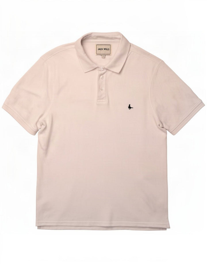 Tricou polo Jack Wills pentru bărbați, bumbac alb 2XL