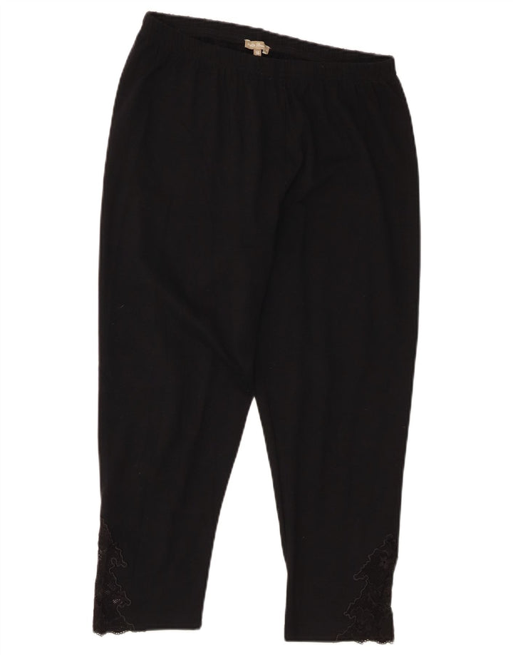Leggings Capri pentru femei M&Co UK 16, mare, negru, bumbac