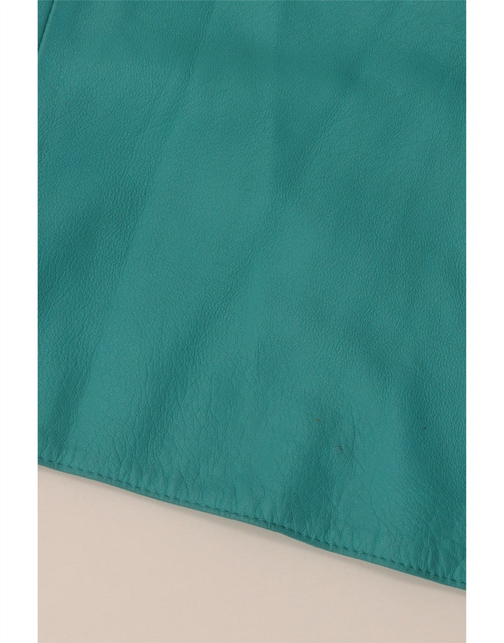 Fusta din piele vintage pentru femei IT 44 Medium W28 Piele turcoaz
