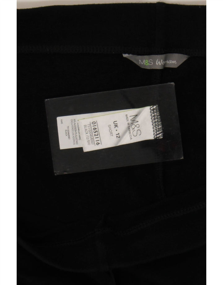 Marks & Spencer Pantaloni de trening Capri pentru femei UK 12 Bumbac mediu negru