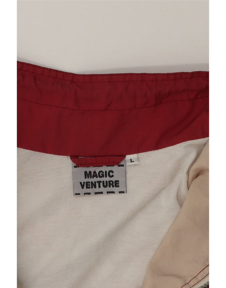 VINTAGE Womens Oversized Bomber Jacket UK 16 Large Red Paisley Polyester Vintage Vintage and Second-Hand Vintage from Messina Hembry 