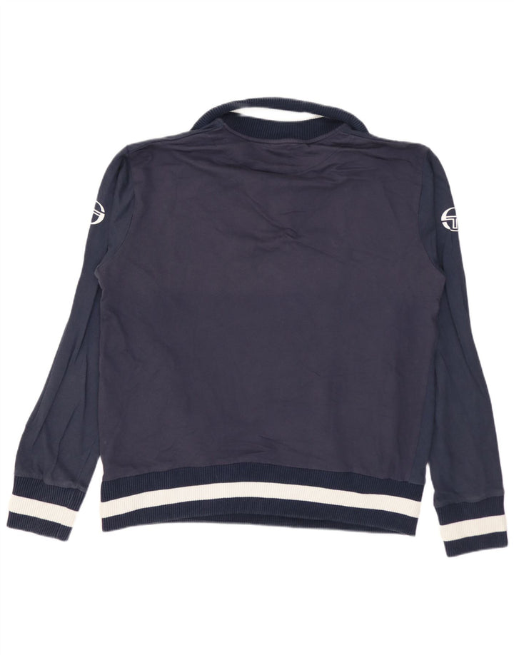 Hanorac pentru bărbați Sergio Tacchini, cu grafică, cu fermoar și gât, Pulover Mic Bleumarin