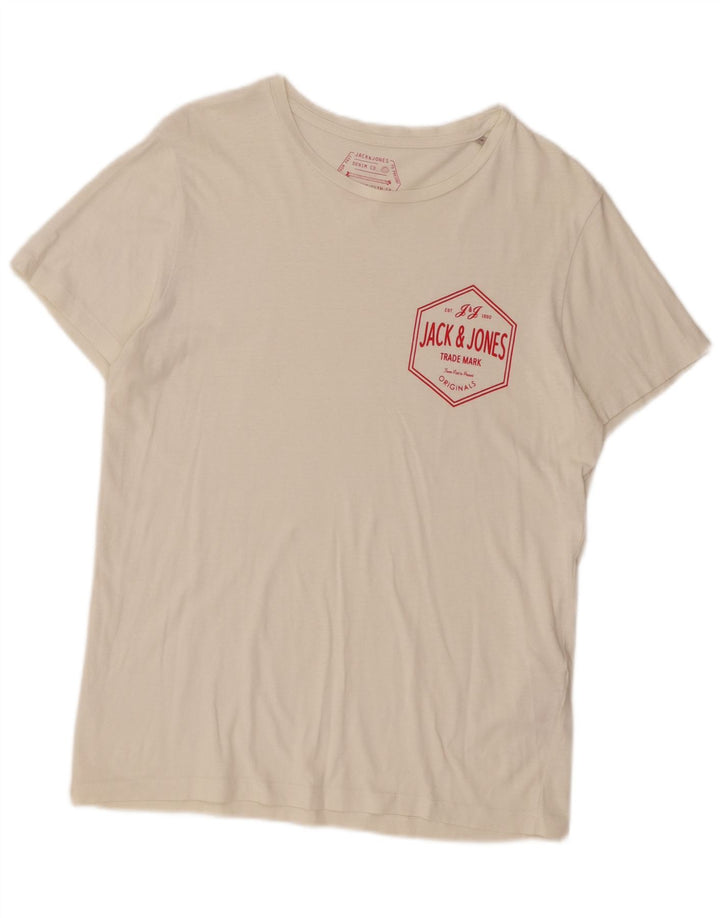 Tricou grafic Jack & Jones pentru bărbați Top mic din bumbac alb