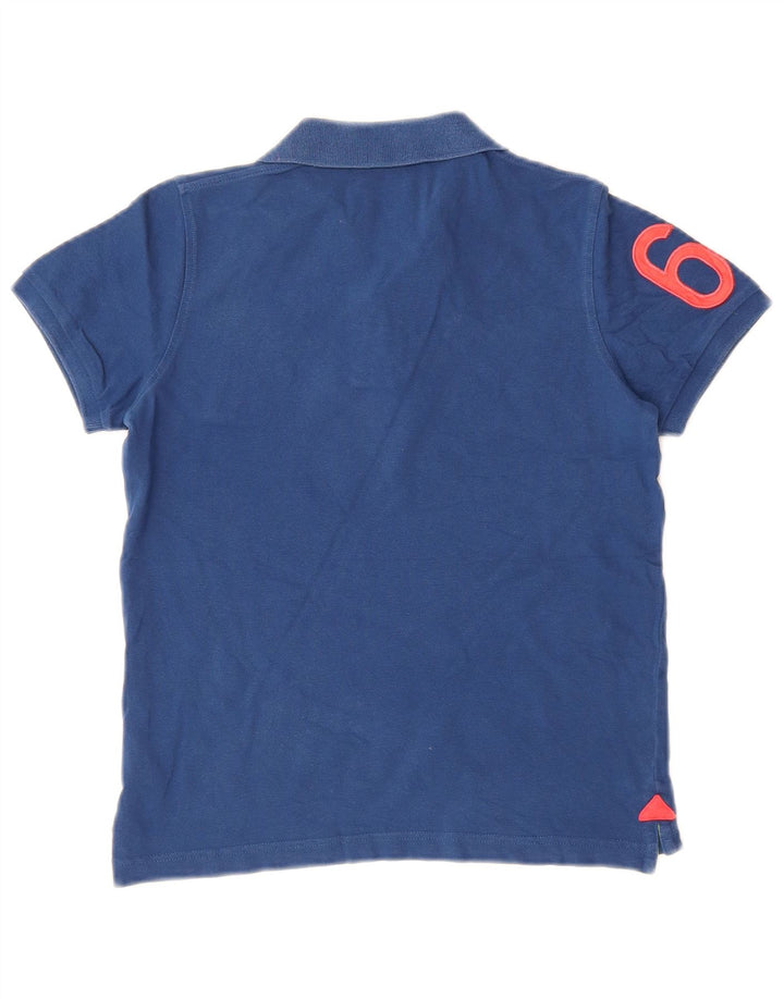 SUN68 Boys Graphic Polo Shirt 9-10 Years Blue Cotton