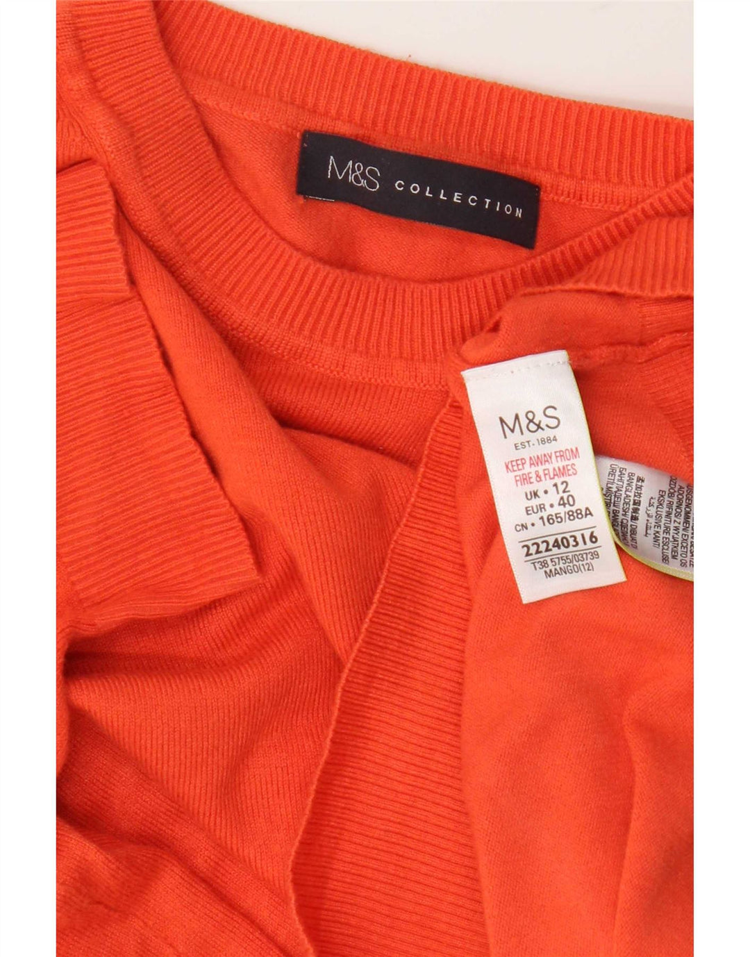 Pulover pentru femei Marks & Spencer cu decolteu rotund portocaliu mediu UK 12