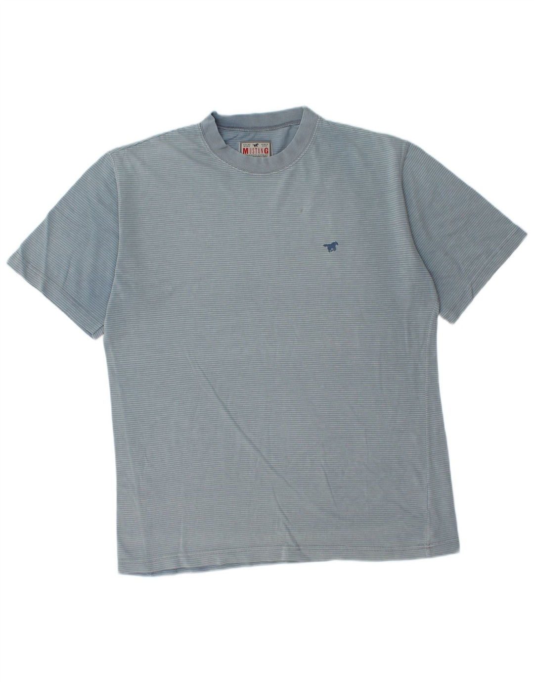 Tricou pentru bărbați Mustang Top Medium Blue Pinstripe Bumbac