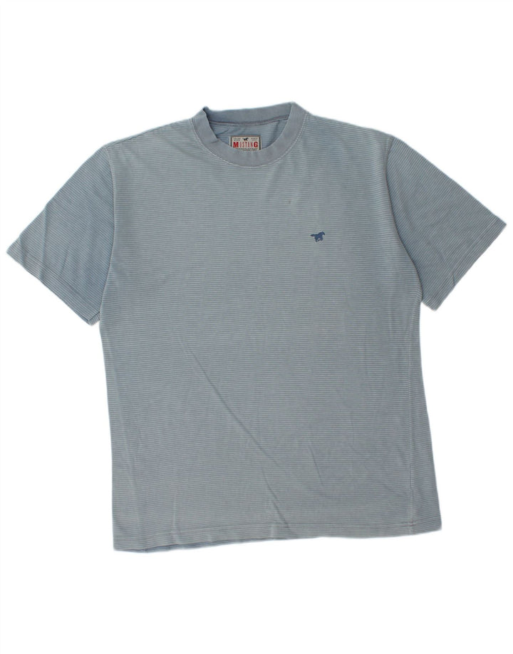 Tricou pentru bărbați Mustang Top Medium Blue Pinstripe Bumbac