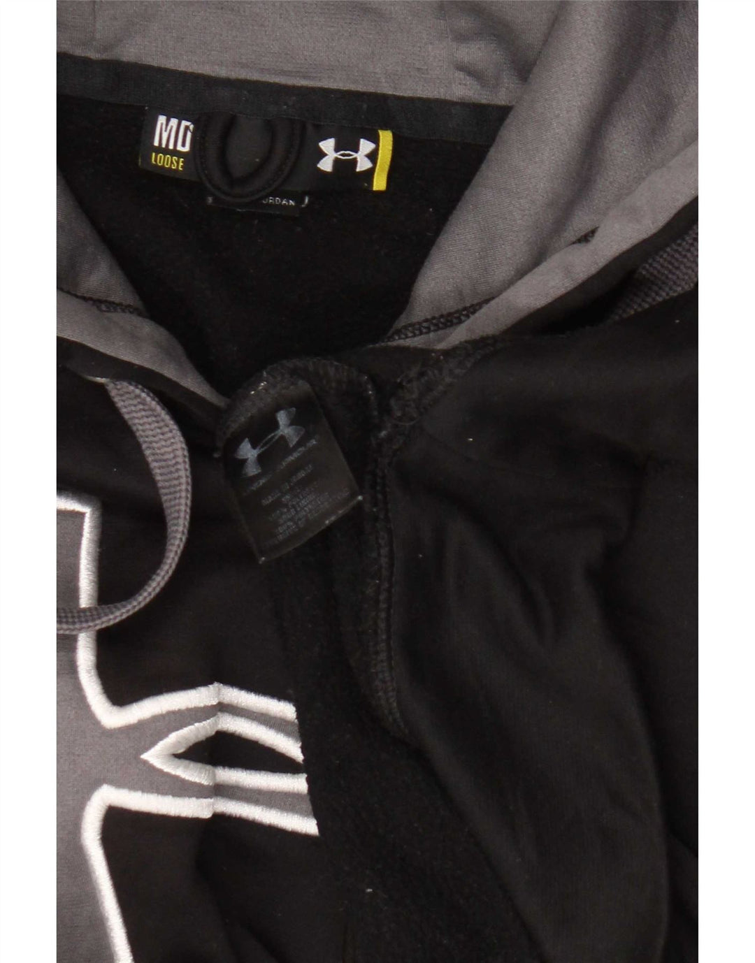 Pulover cu glugă grafic Under Armour pentru bărbați, poliester mediu negru