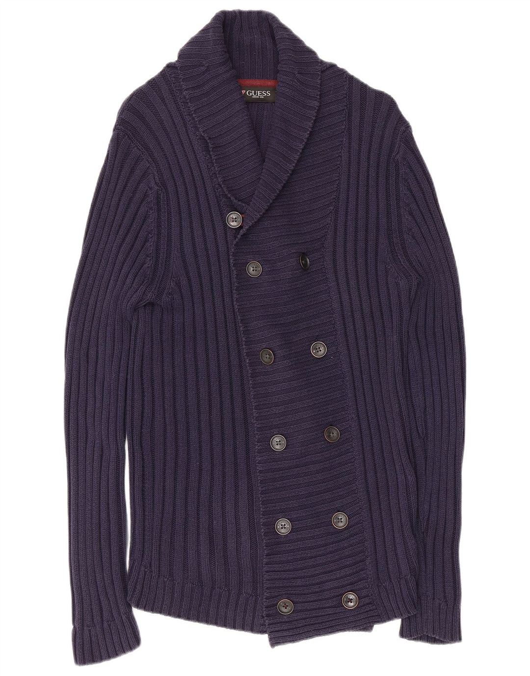 Pulover cardigan pentru femei GUESS UK 14 mare bumbac bleumarin