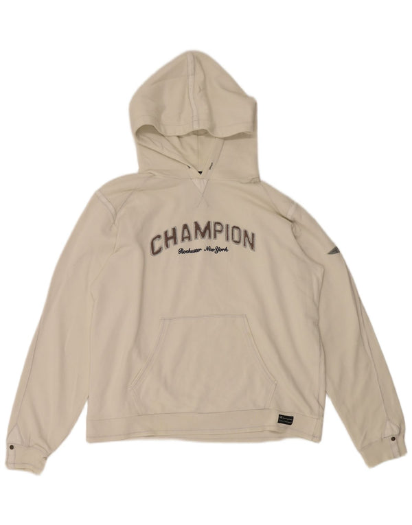 Pulover cu glugă cu grafic pentru bărbați Champion XL, bumbac alb