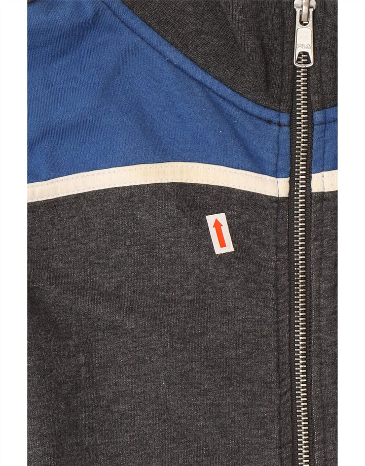 FILA Mens Tracksuit Top Jacket Medium Grey Colourblock Cotton