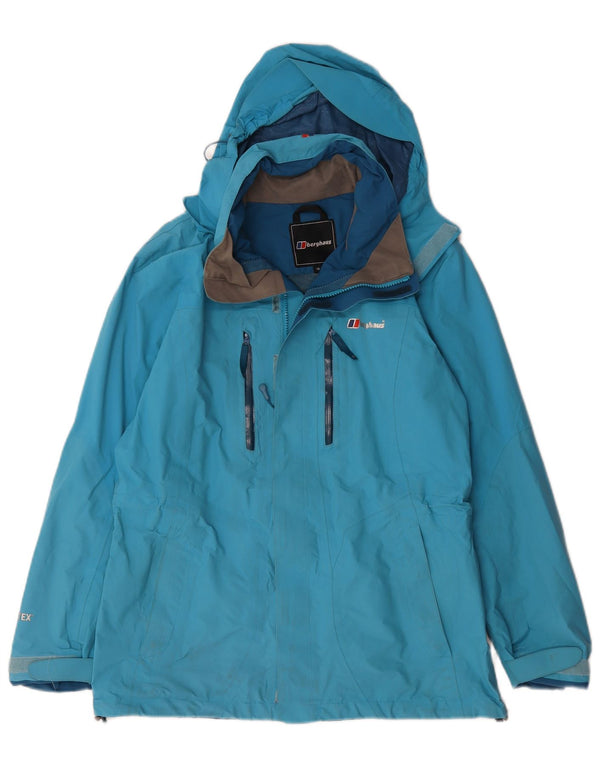 Jachetă de ploaie supradimensionată cu glugă pentru femei Berghaus UK 10 Small Blue Nylon