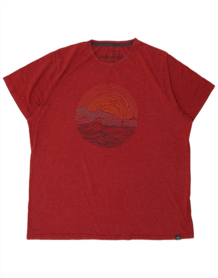 WEIRD FISH Tricou grafic pentru bărbați Top 2XL bumbac roșu